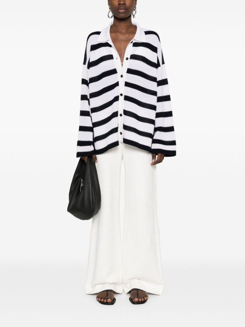 Allude Relaxed Fit Striped Cashmere Shirt