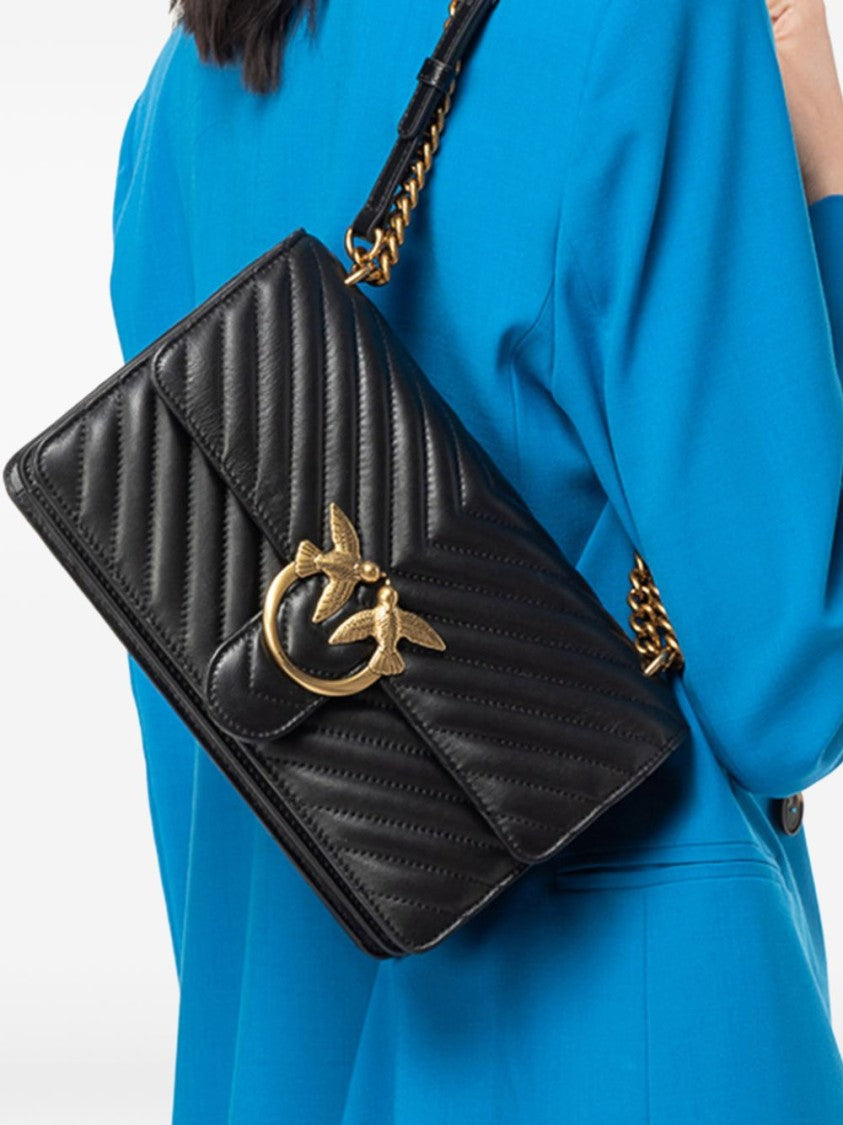 Pinko Chevron Quilted Leather Bag