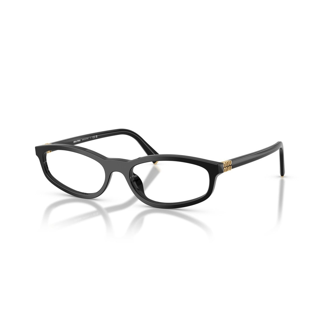 Miu Miu 0Mu 01Zv Rectangular Black Acetate Eyeglasses