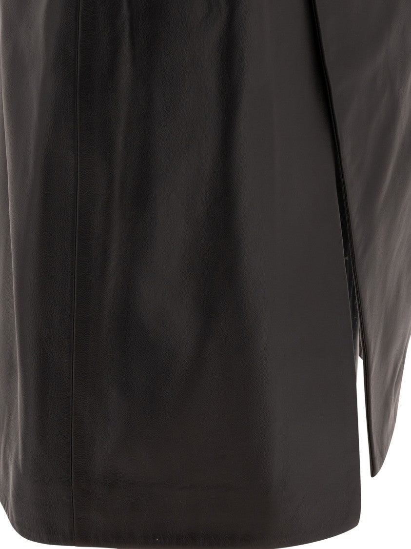 Loulou Studio Black Leather Mini Skirt