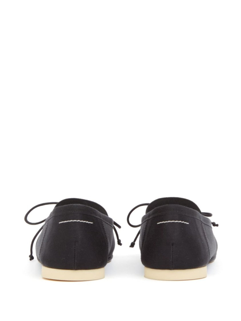 Mm6 By Maison Margiela Black Anatomic Fabric Square Toe Flats