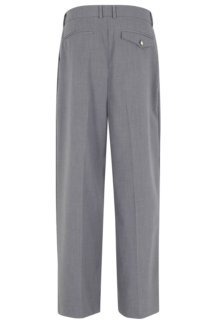 Thestroy Anthem Gray Double-Darted Wide-Leg Trousers