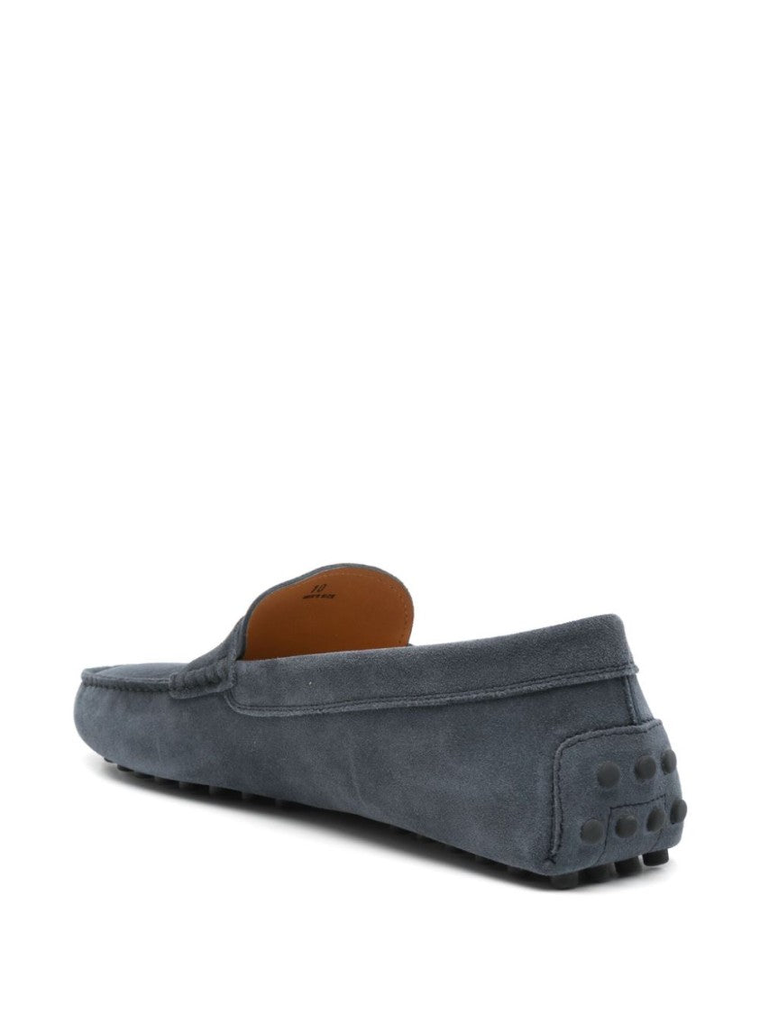 Tod's Navy Blue Suede Loafers