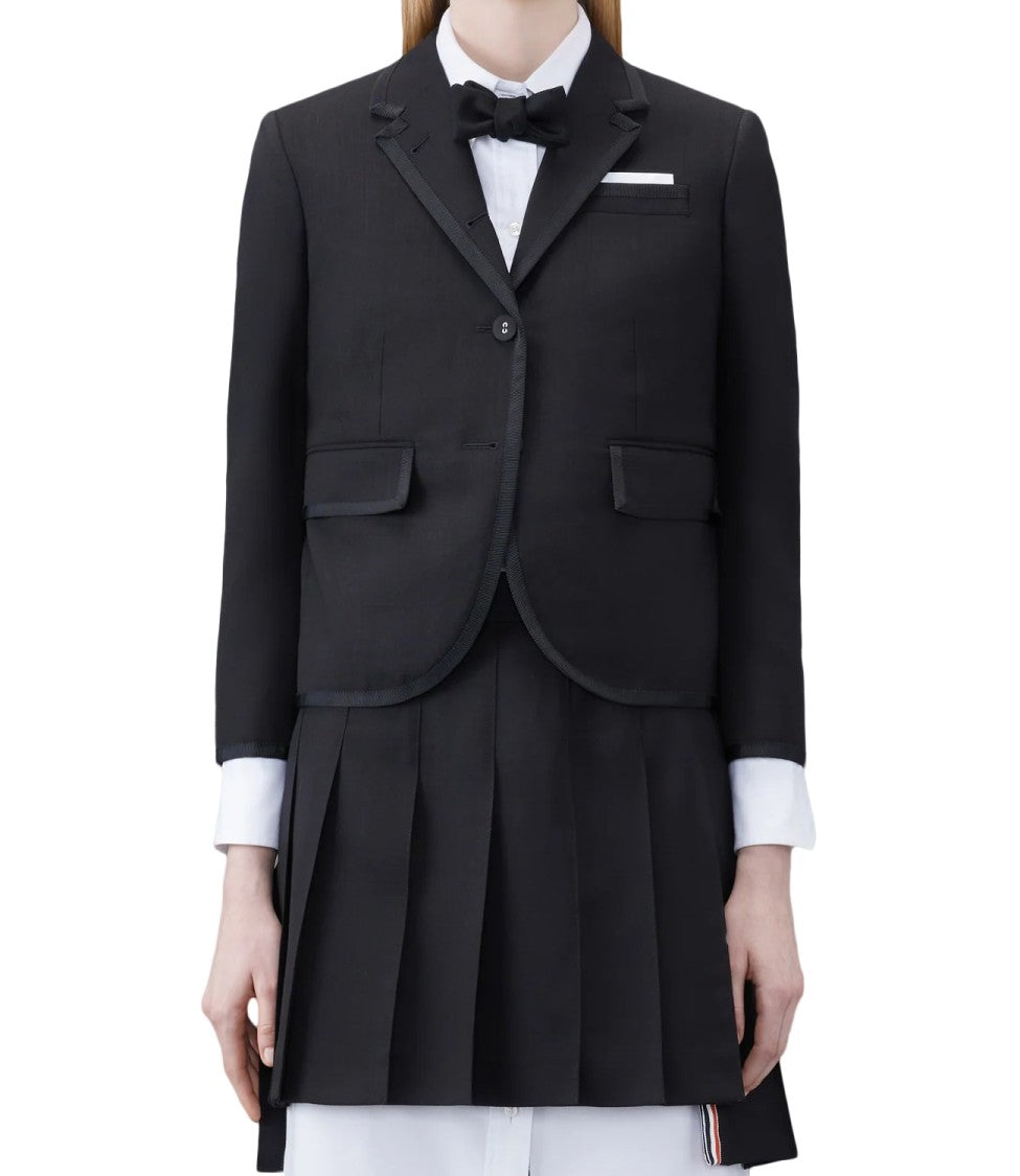 Thom Browne Tailored Black Blazer With Notched Lapels And Structured Fit