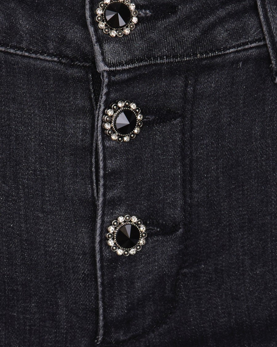 Liu Jo Skinny Jeans With Cuffs In Dark Gray