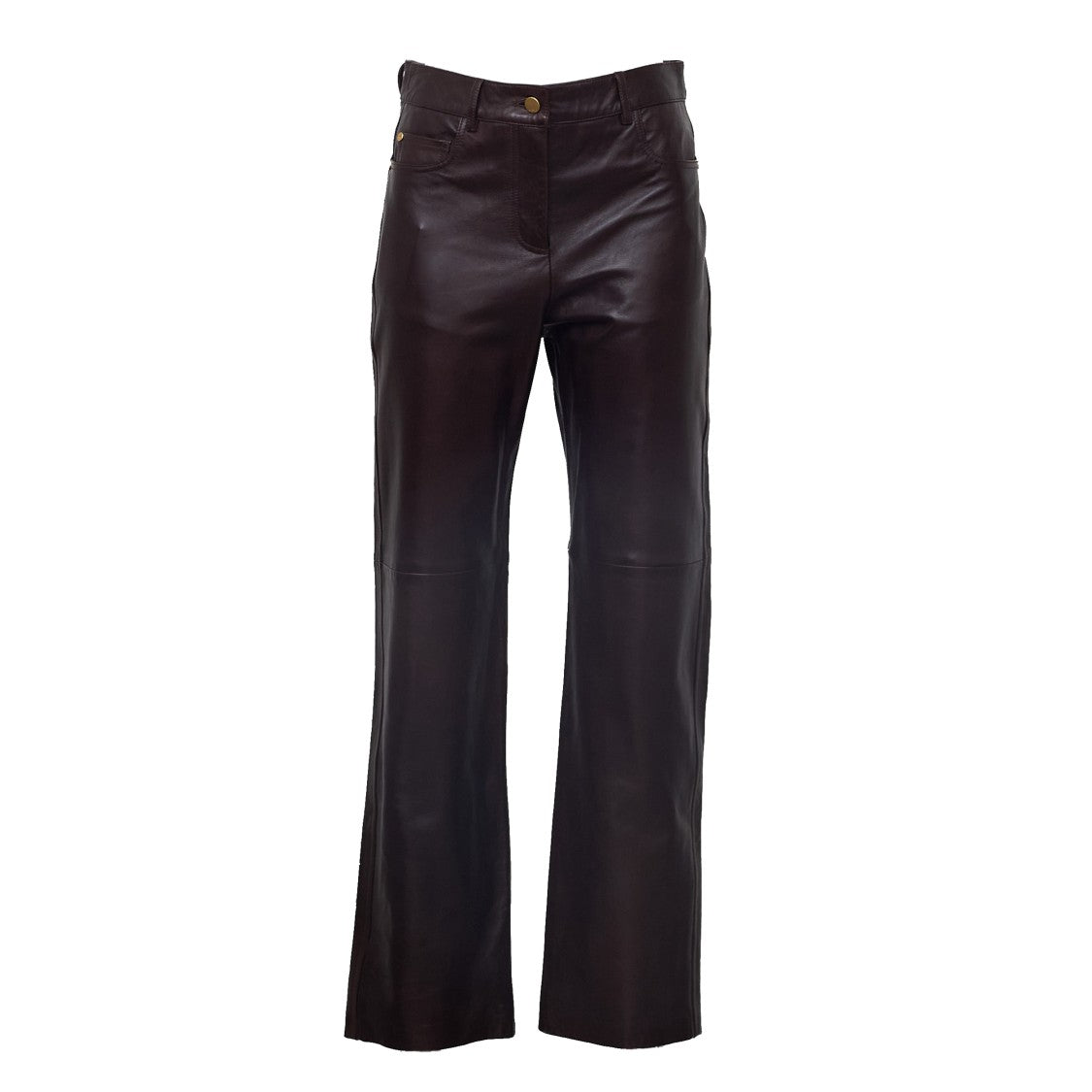 Max Mara Straight-Leg Nappa Leather Pants With Classic Five-Pocket Design