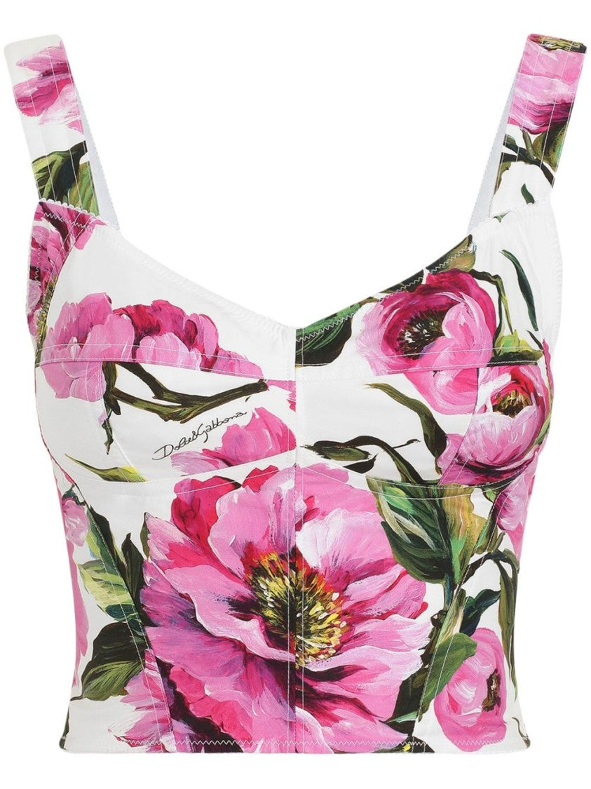 Dolce & Gabbana Top With Flower Print