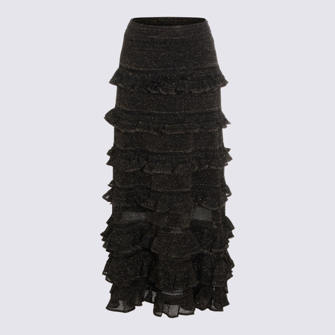 Zimmermann Metallic Black Cotton Skirt
