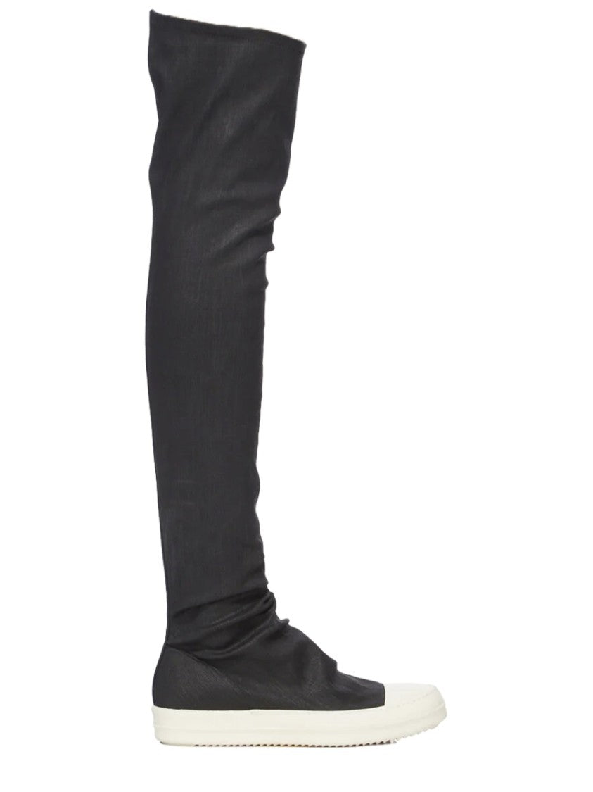 Drkshdw By Rick Owens Neutral High Sock Sneaks Athleisure Boots