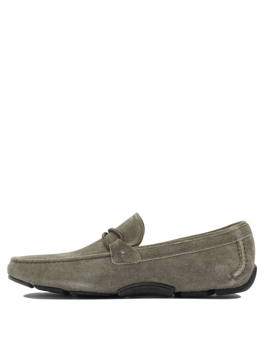 Ferragamo Calfskin Upper Loafers With Hand-Stitched Tubular Construction