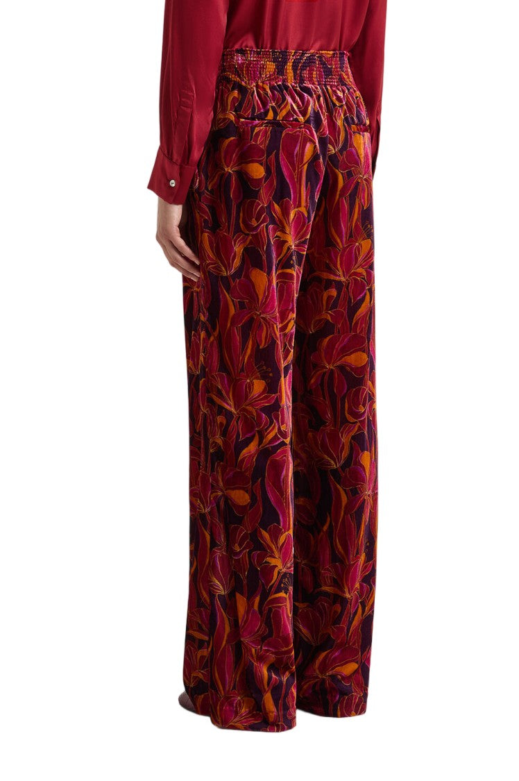 Maliparmi Lily's Ballet Velvet Smocked Wide-Leg Pants
