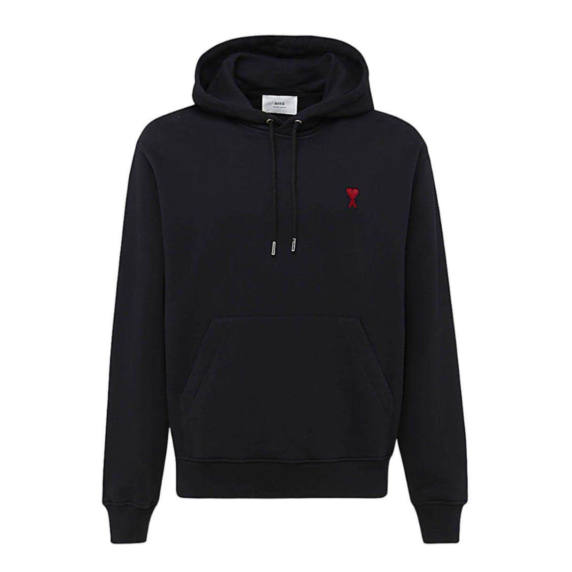 Ami Paris Hooded Sweater With Kangaroo Pocket And Embroidered Detail