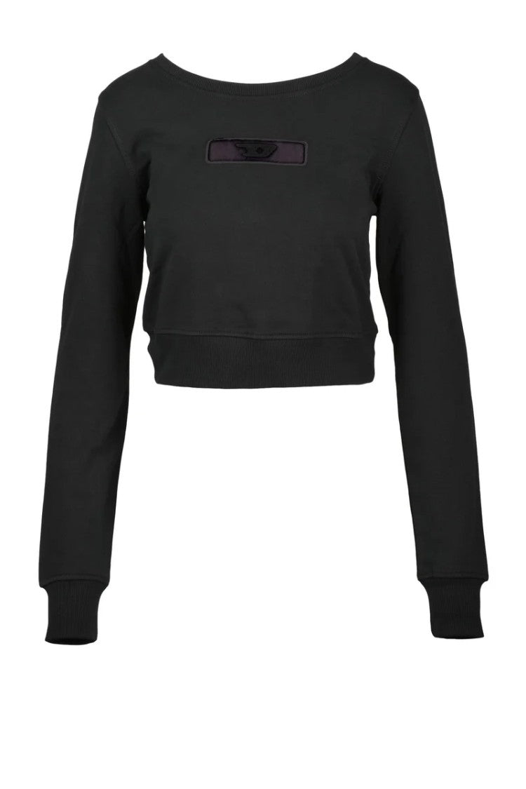 Diesel Black Cotton Women's Cropped Sweatshirt