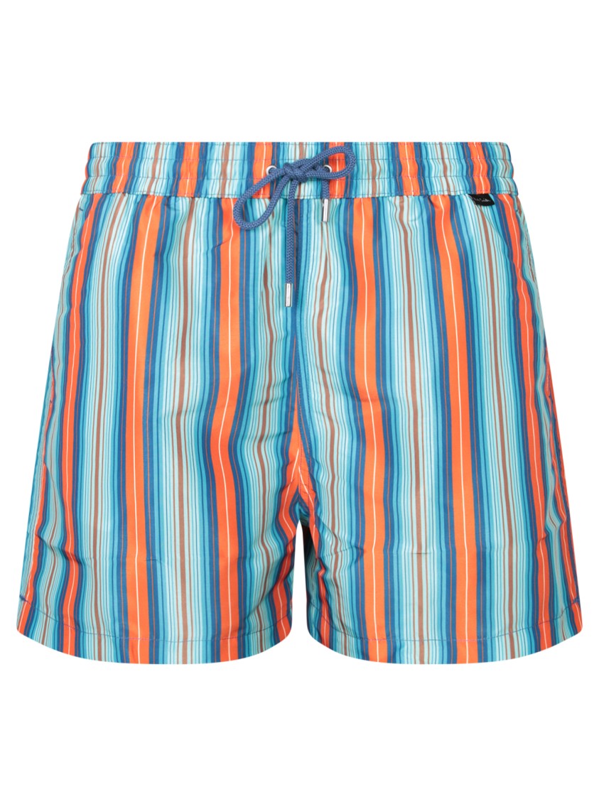 Paul Smith Multicolor Striped Blue Swimwear With Elastic Waistband