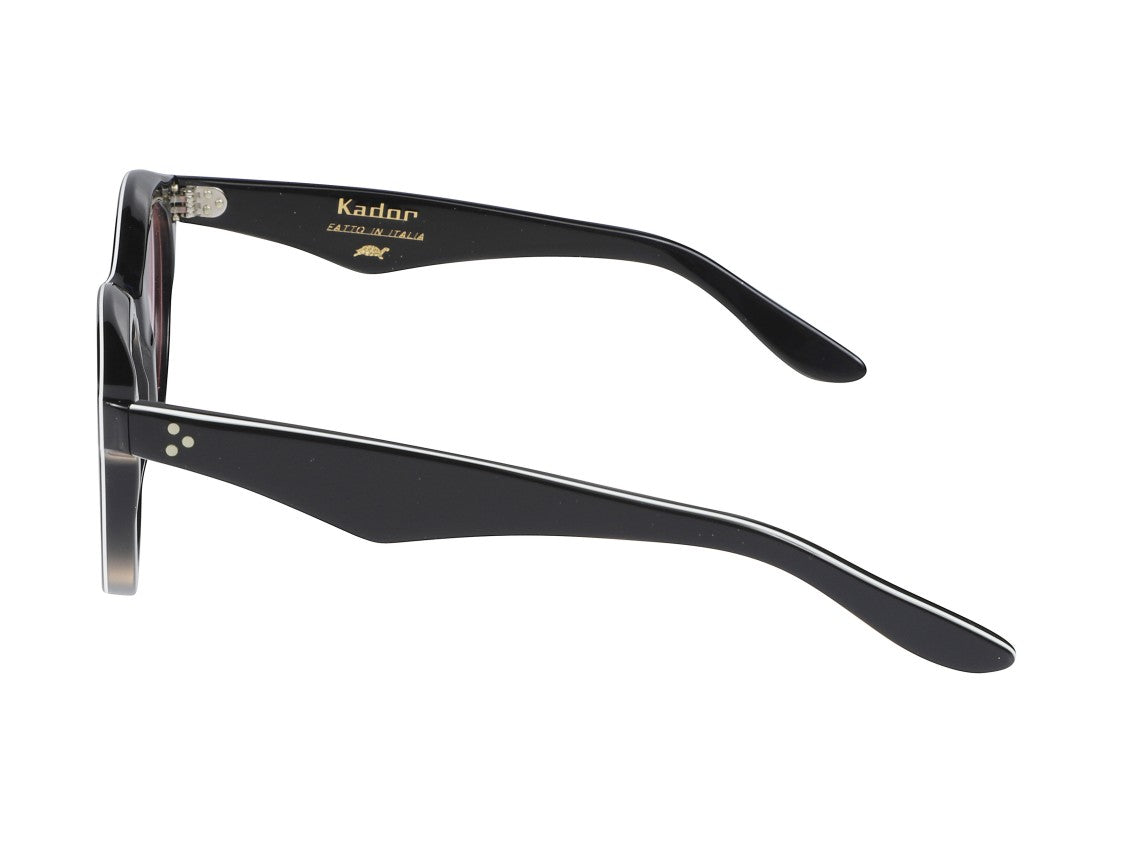 Kador Black Thick Round Sunglasses