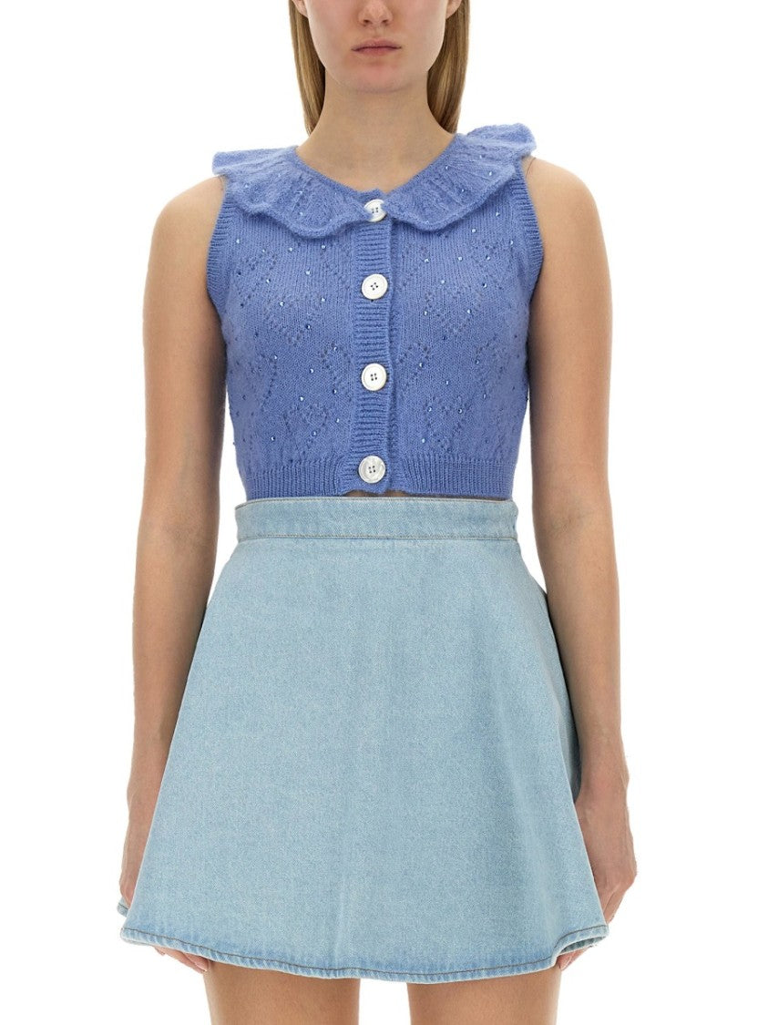 Alessandra Rich Cropped Knitted Top