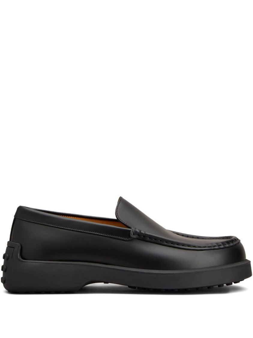 Tod's Smooth Leather Loafers With Rubberized Sole