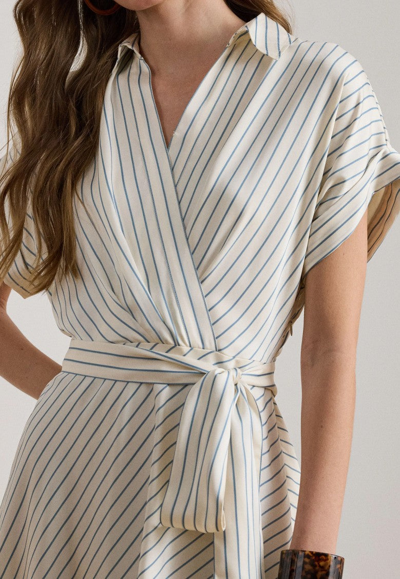 Lauren Ralph Lauren Natural Woven Luxe Twill Midi Dress