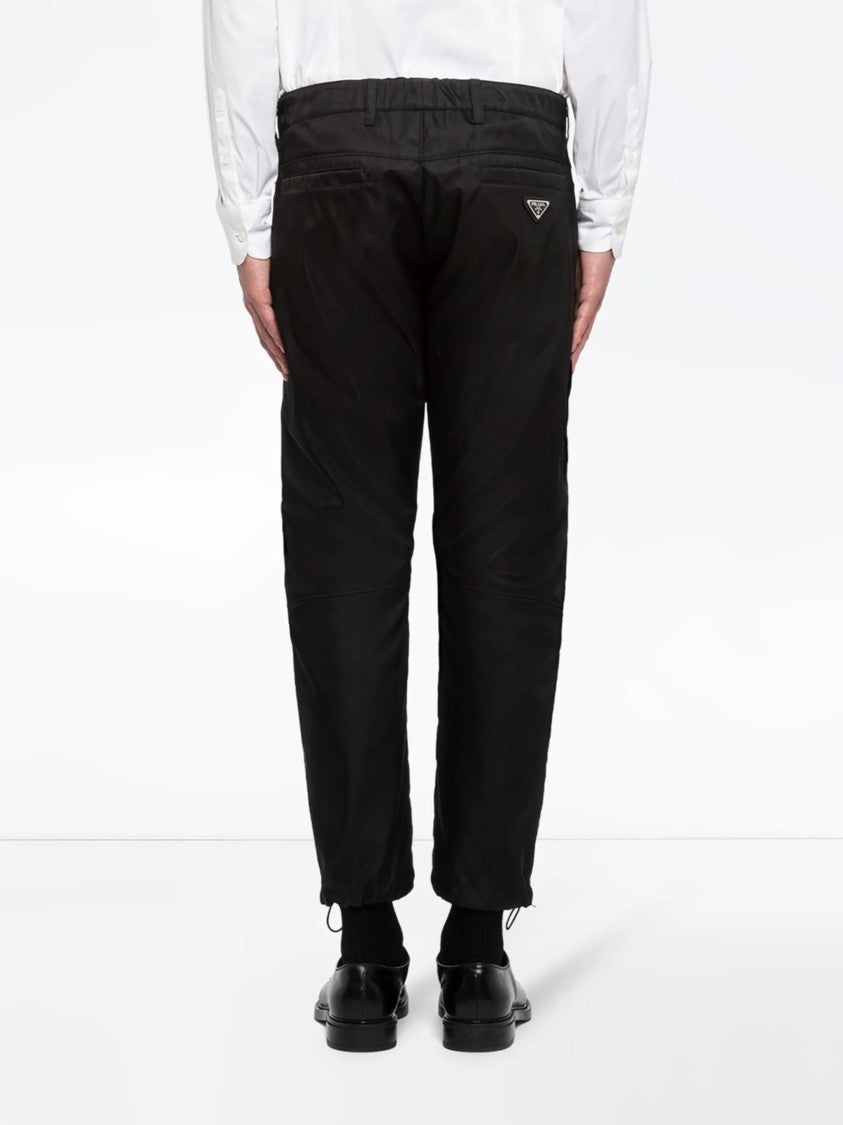 Prada Black Pantalone Tapered Matte Fabric Pants