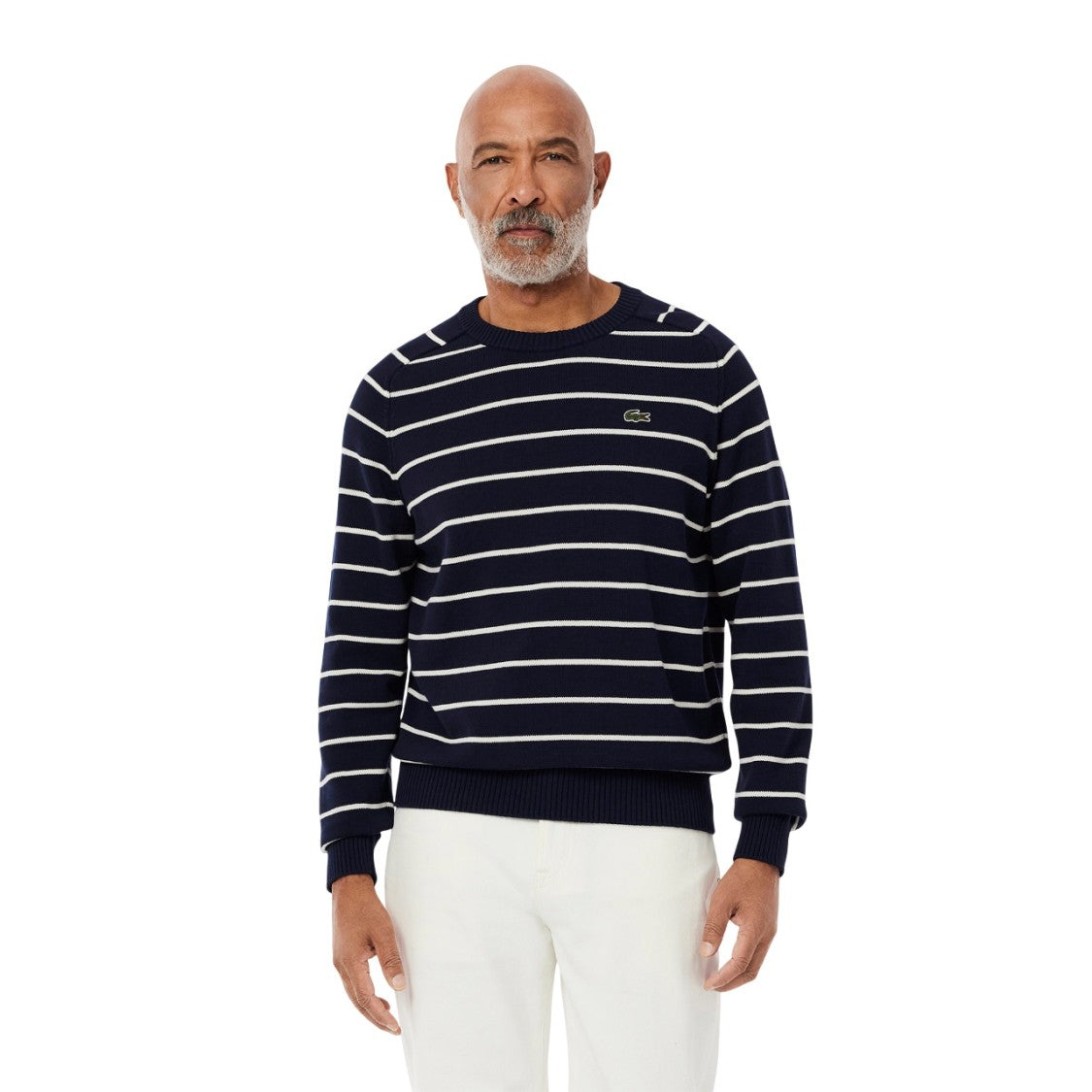 Lacoste Sailor-Style Striped Pullover In Seamless Jersey