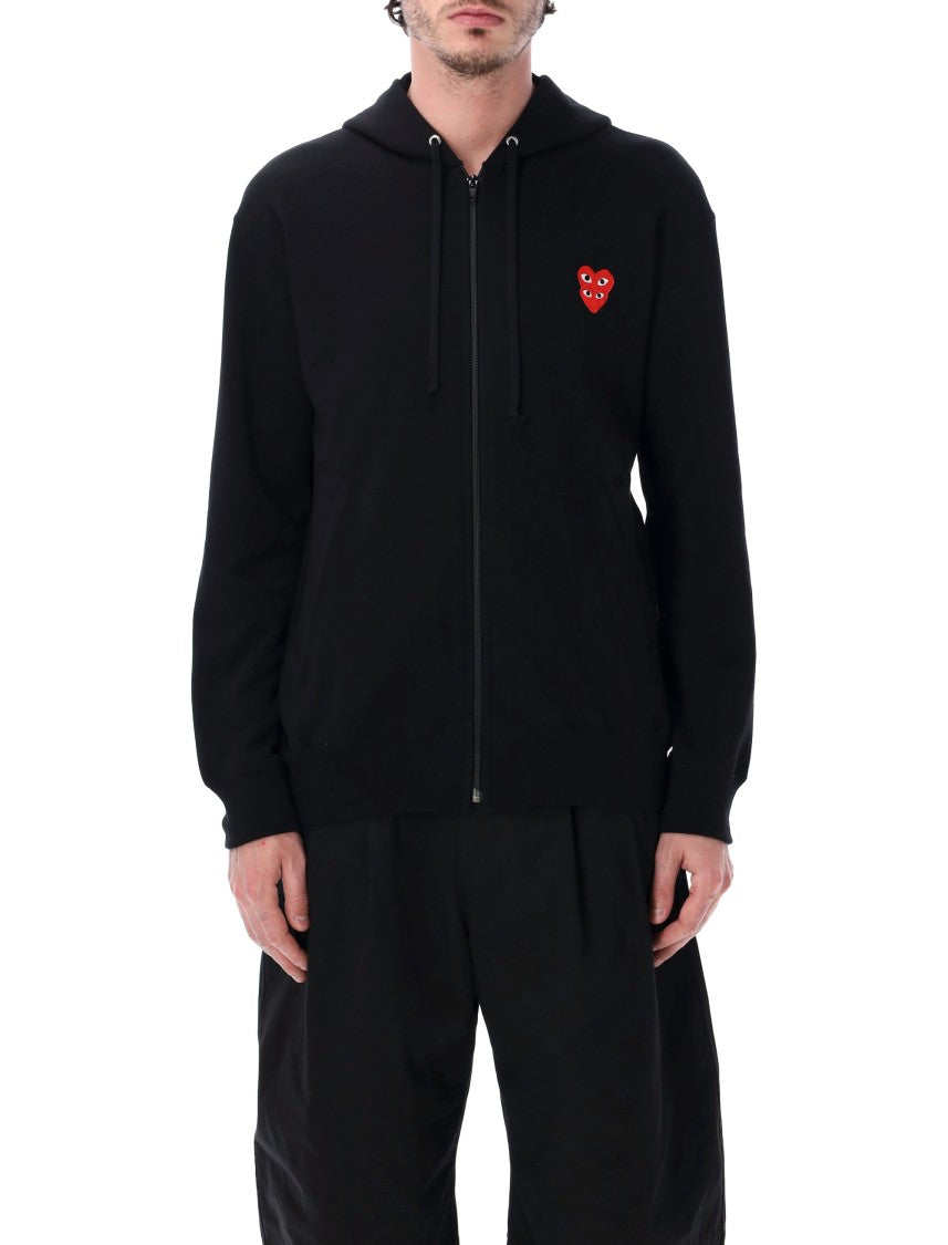 Comme Des Garçons Double Heart Full Zip Hoodie