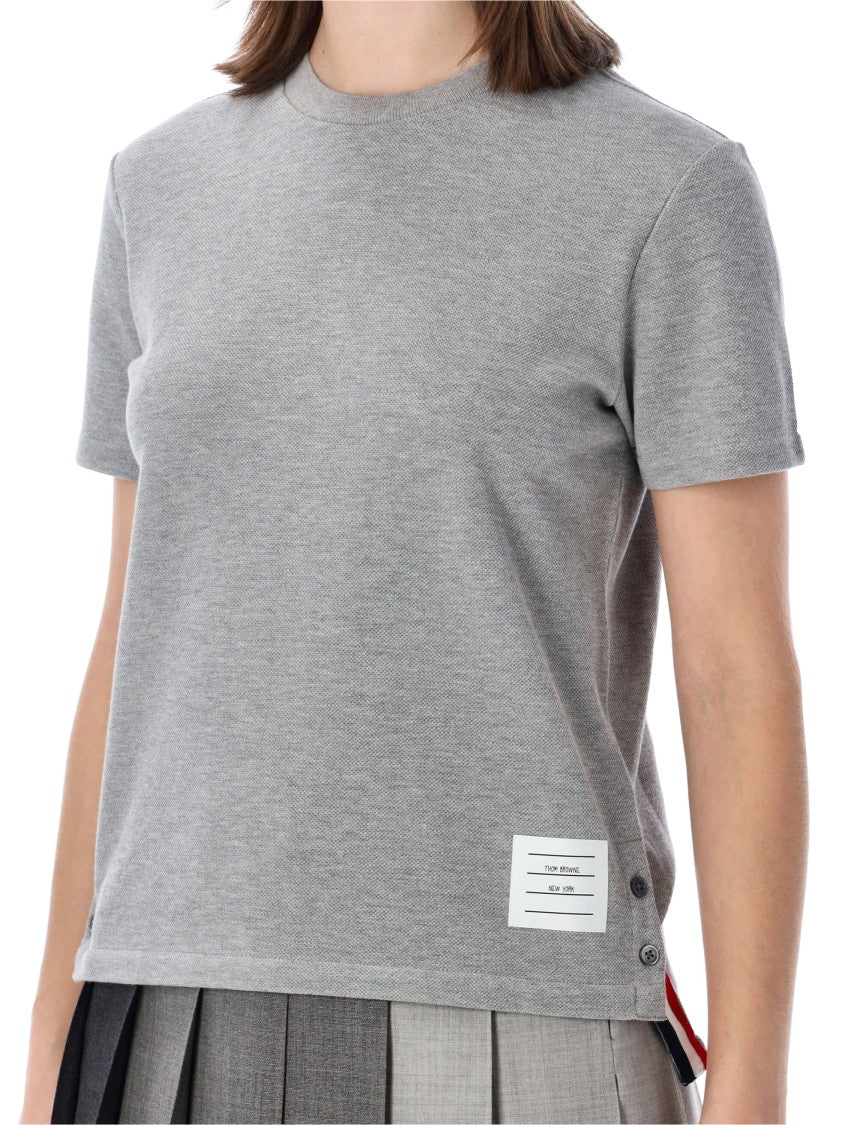 Thom Browne Refined Piqué T-Shirt With Grosgrain Details