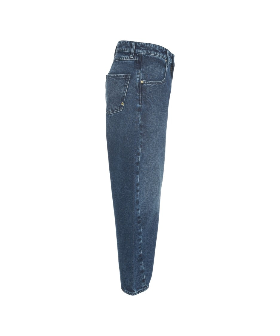 Cycle Cropped Wide-Leg Denim Jeans With Classic Five-Pocket Design