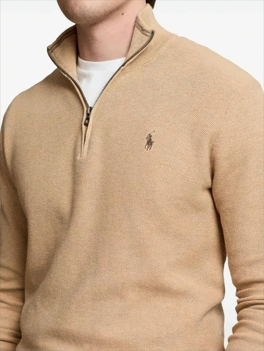 Polo Ralph Lauren Half-Zip Long-Sleeve Pullover With Textured Knit