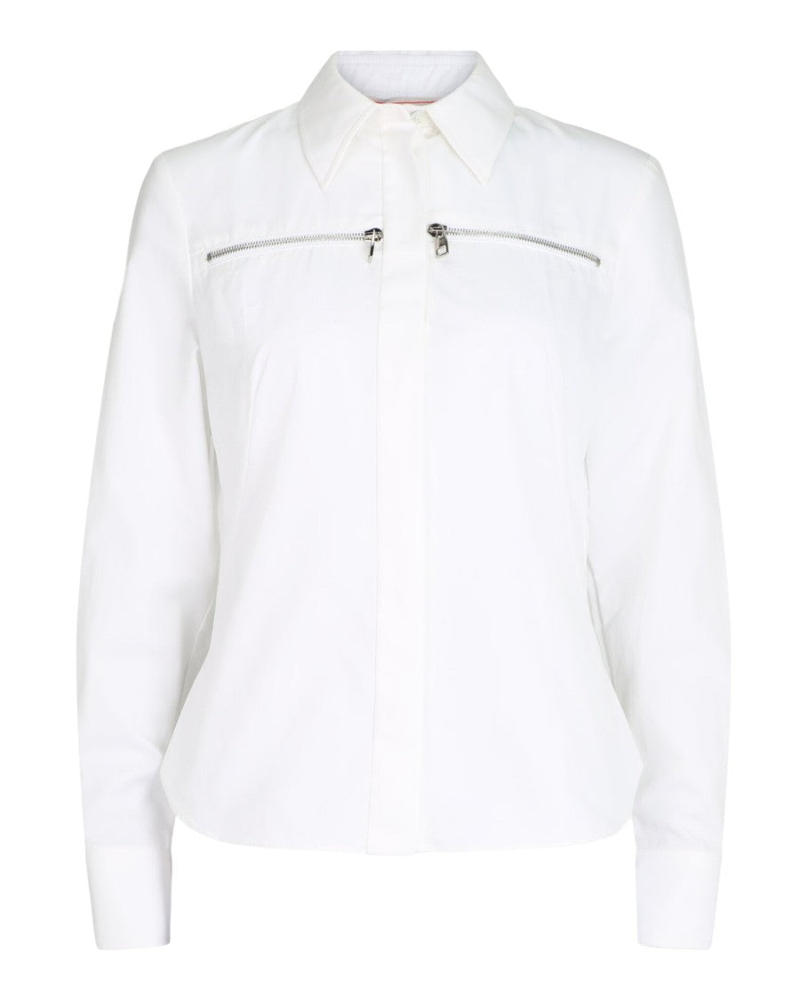 Alexander Mcqueen Zip-Detailed Long-Sleeve Shirt With Concealed Button Closure
