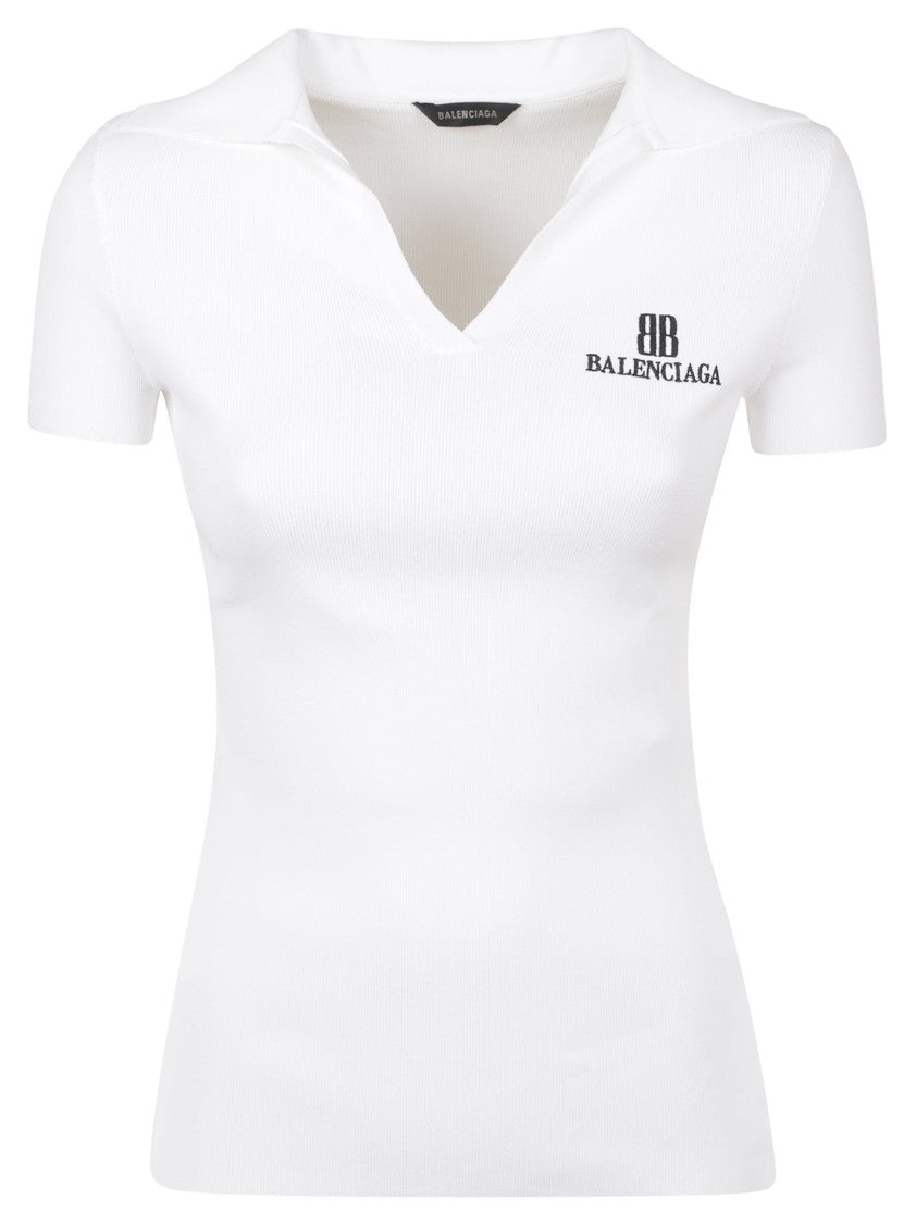 Balenciaga Fitted Polo With V-Neckline