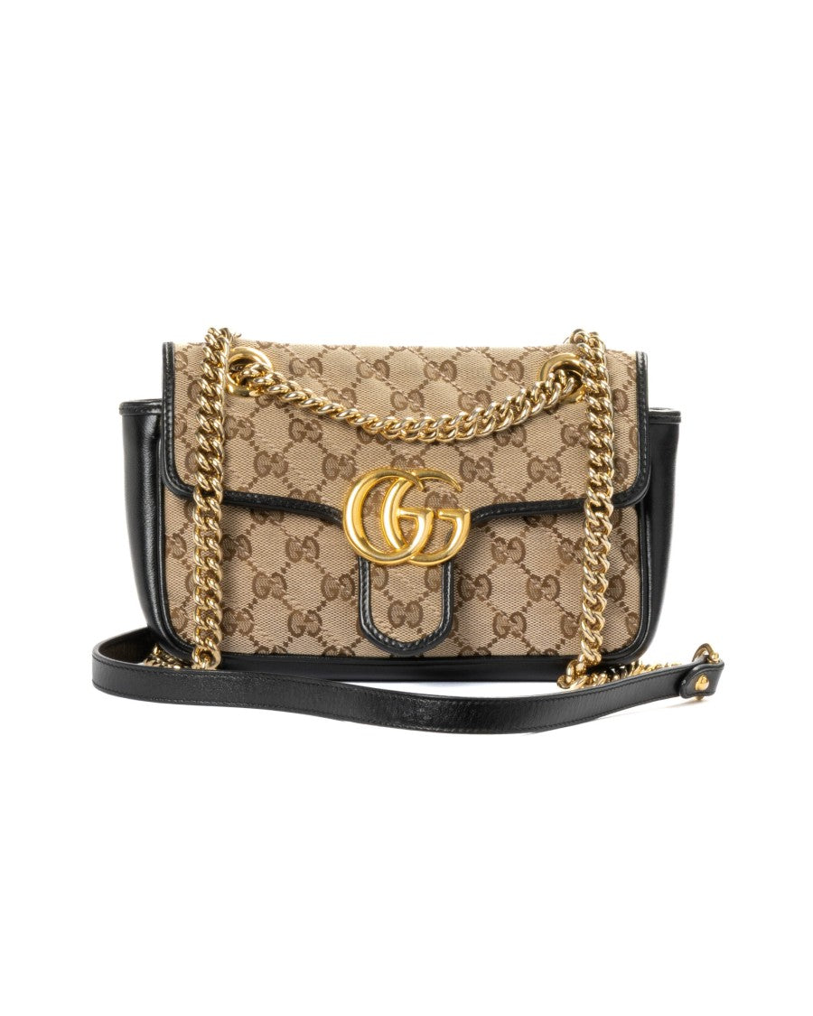 Gucci Brown Marmont 22 Gg Supreme Matelassè Shoulder Bag