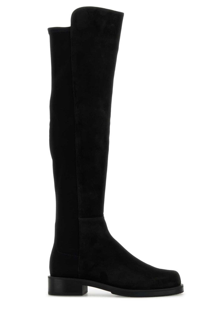 Stuart Weitzman Black Suede And Fabric 5050 Boots