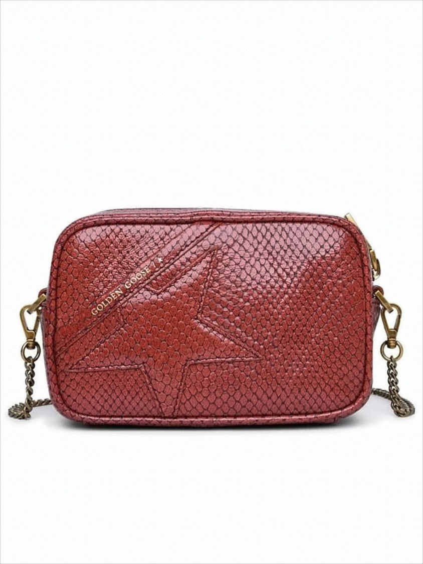 Golden Goose Textured Cowhide Leather Crossbody Bag With Embossed Star Detail