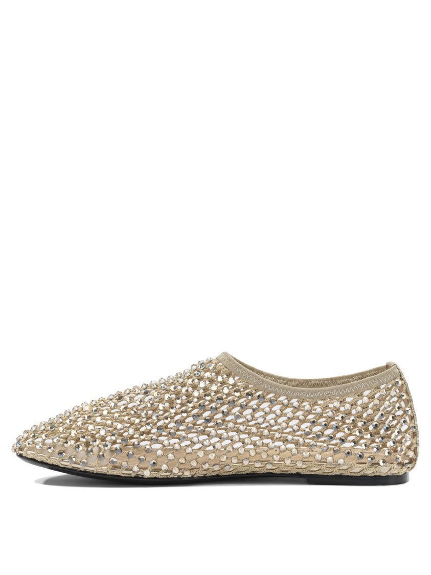 Strategia Reflective Mesh Ballerinas With Pointed Toe