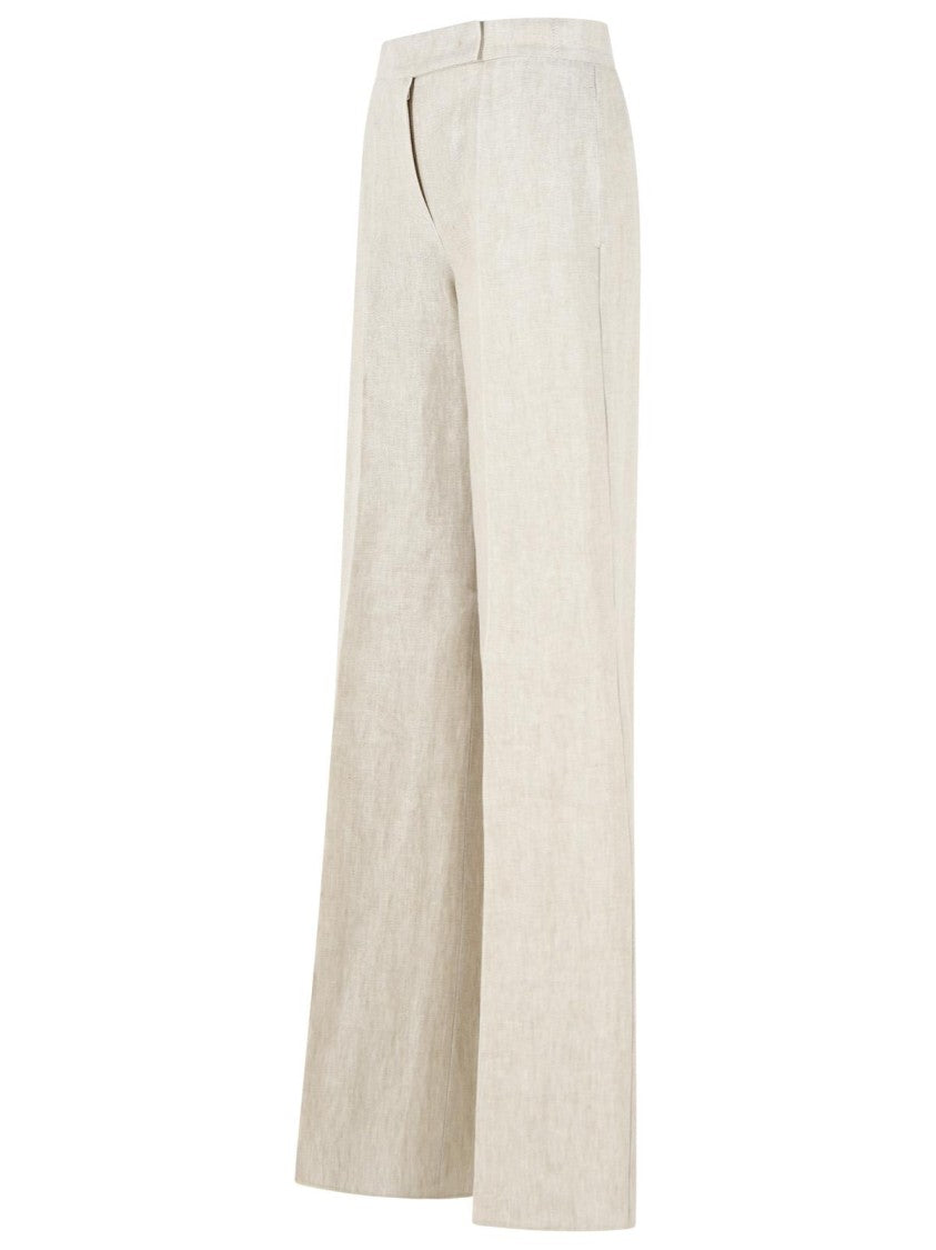 Max Mara 'Ginnico' Beige Linen Pants