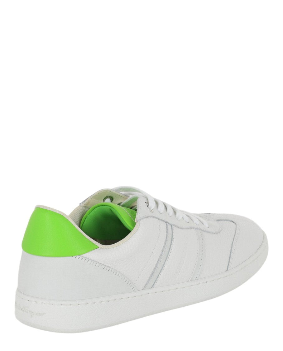 Ferragamo Achille 1 Leather Low-Top Sneakers