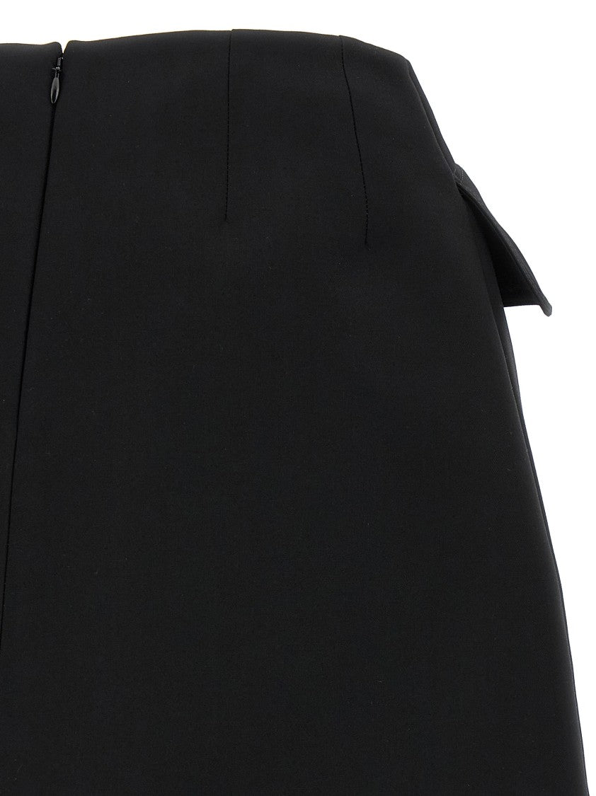 Mcqueen Trompe L'oeil Pockets Wool Mini Skirt