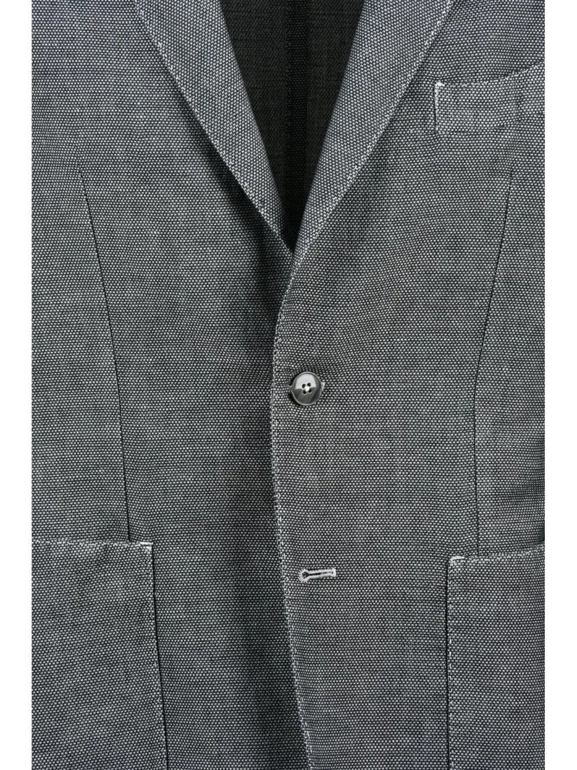 L.B.M. 1911 Grey Linen Cotton Rounded Jacket