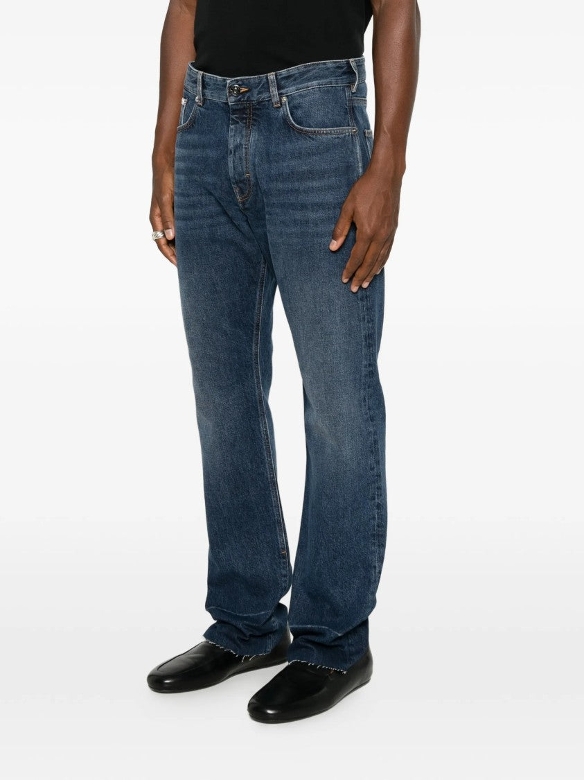Givenchy Fringed Vintage Denim Straight-Leg Jeans