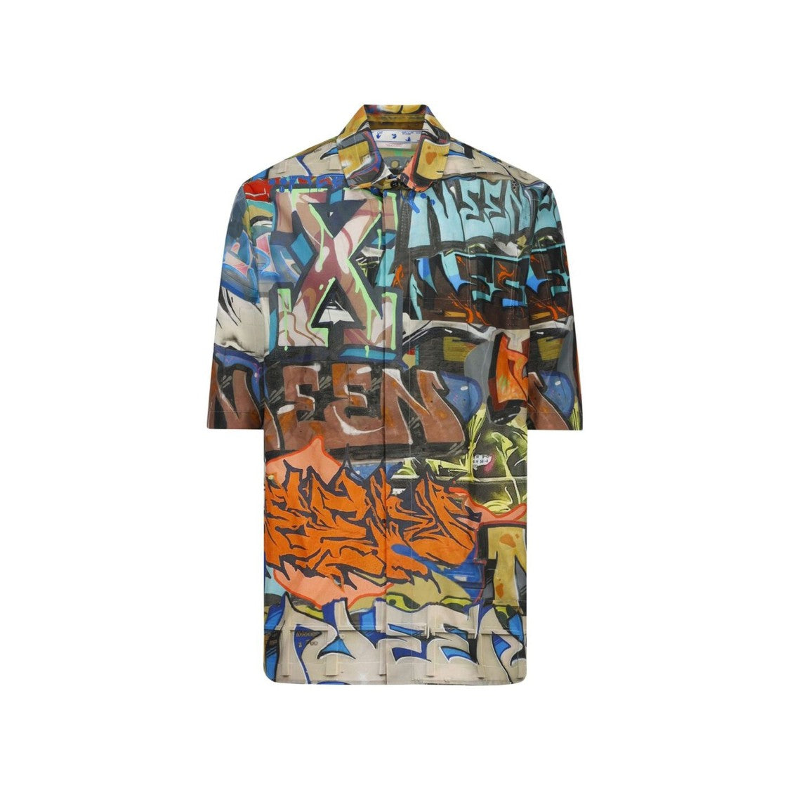 Off-White Graffiti-Inspired Short Sleeve Off-White Neen Allover Shirt