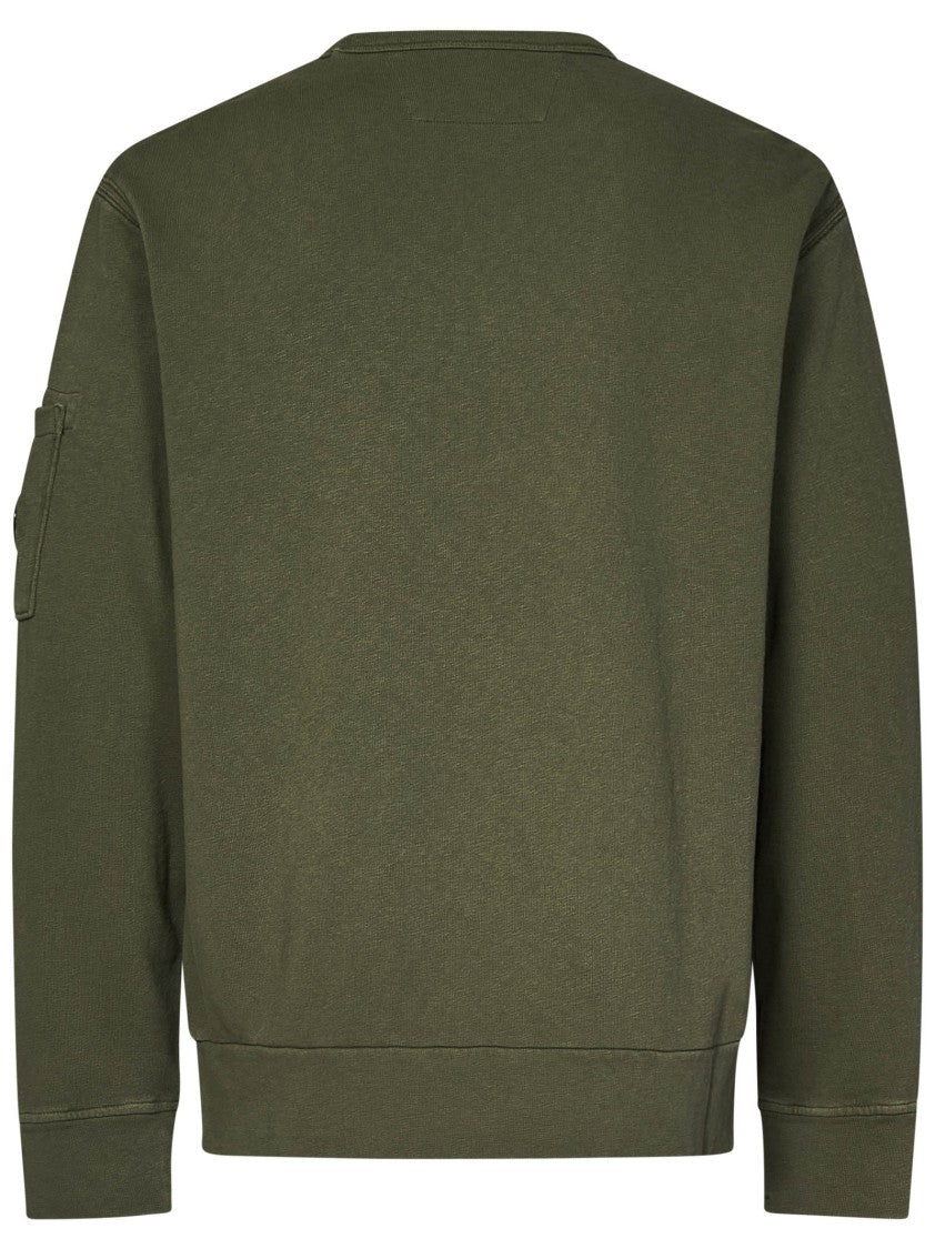 C.P. Company Thyme Green Crewneck Sweatshirt With Lens Detail