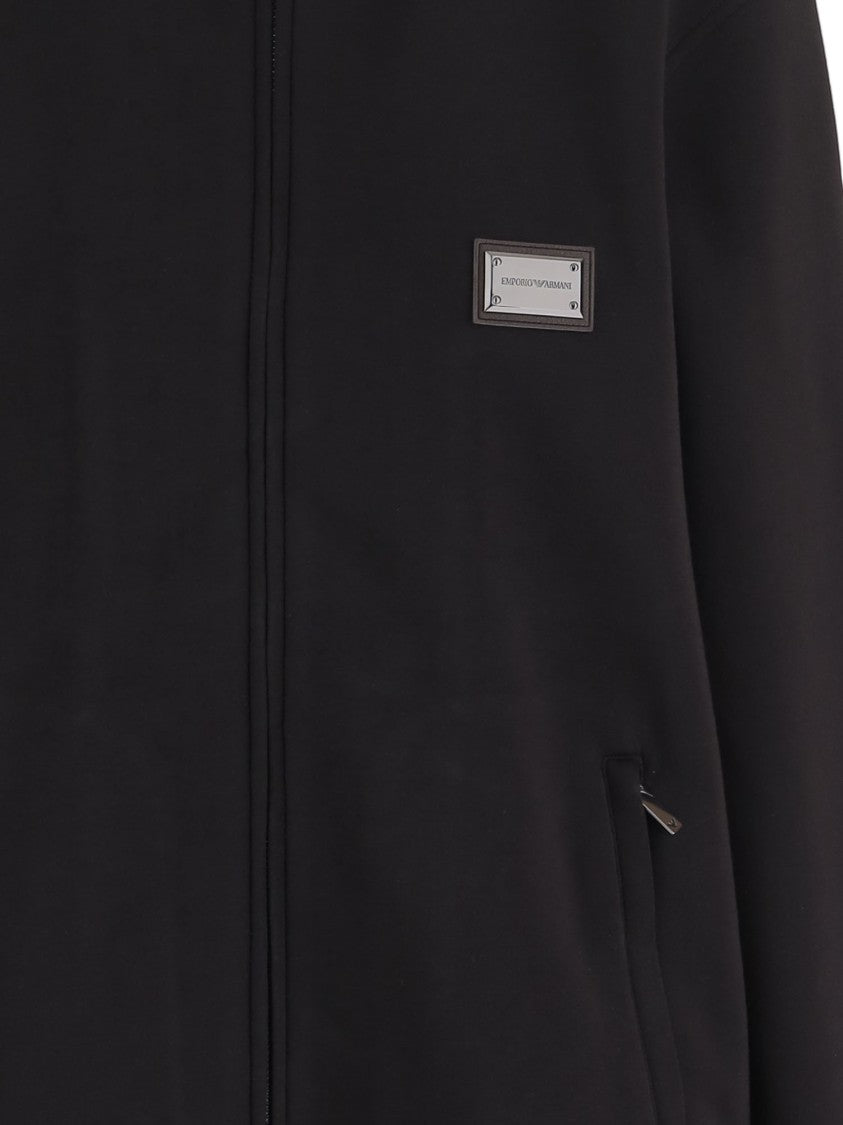 Emporio Armani Black Logo Modal Jersey Sweatshirt