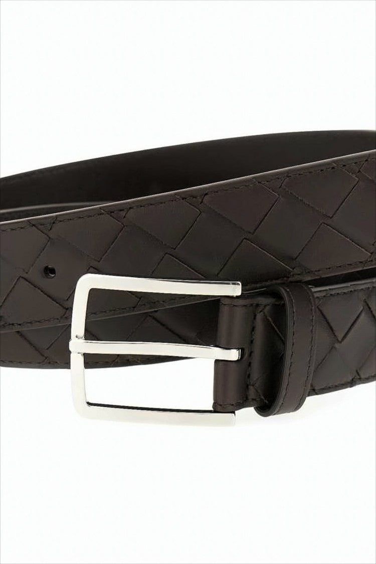 Bottega Veneta Leather Belt With Subtle Woven Pattern