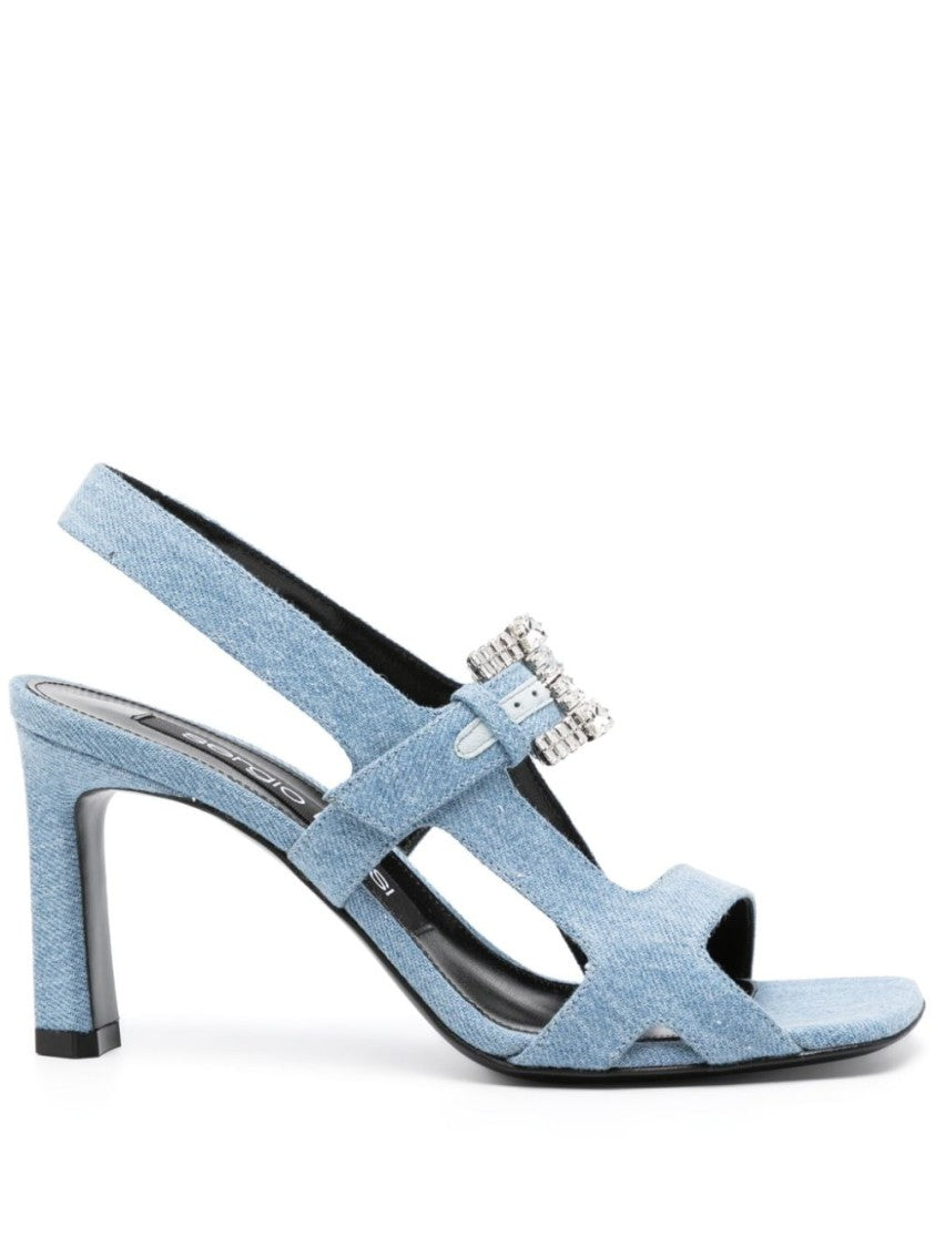 Sergio Rossi Light Blue Denim Sandals
