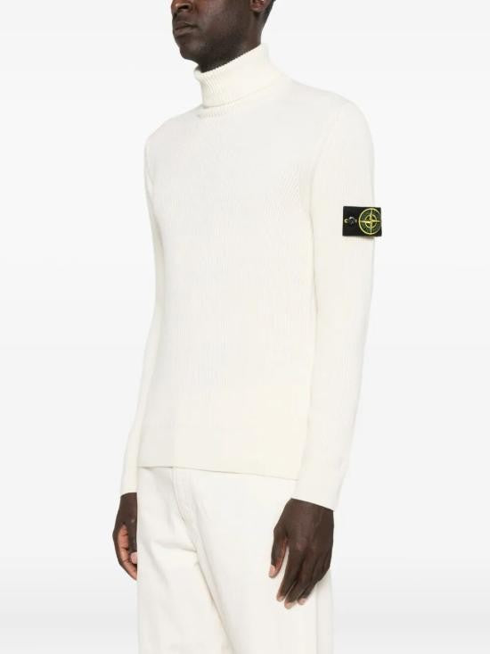 Stone Island Ribbed Wool Turtleneck Sweater