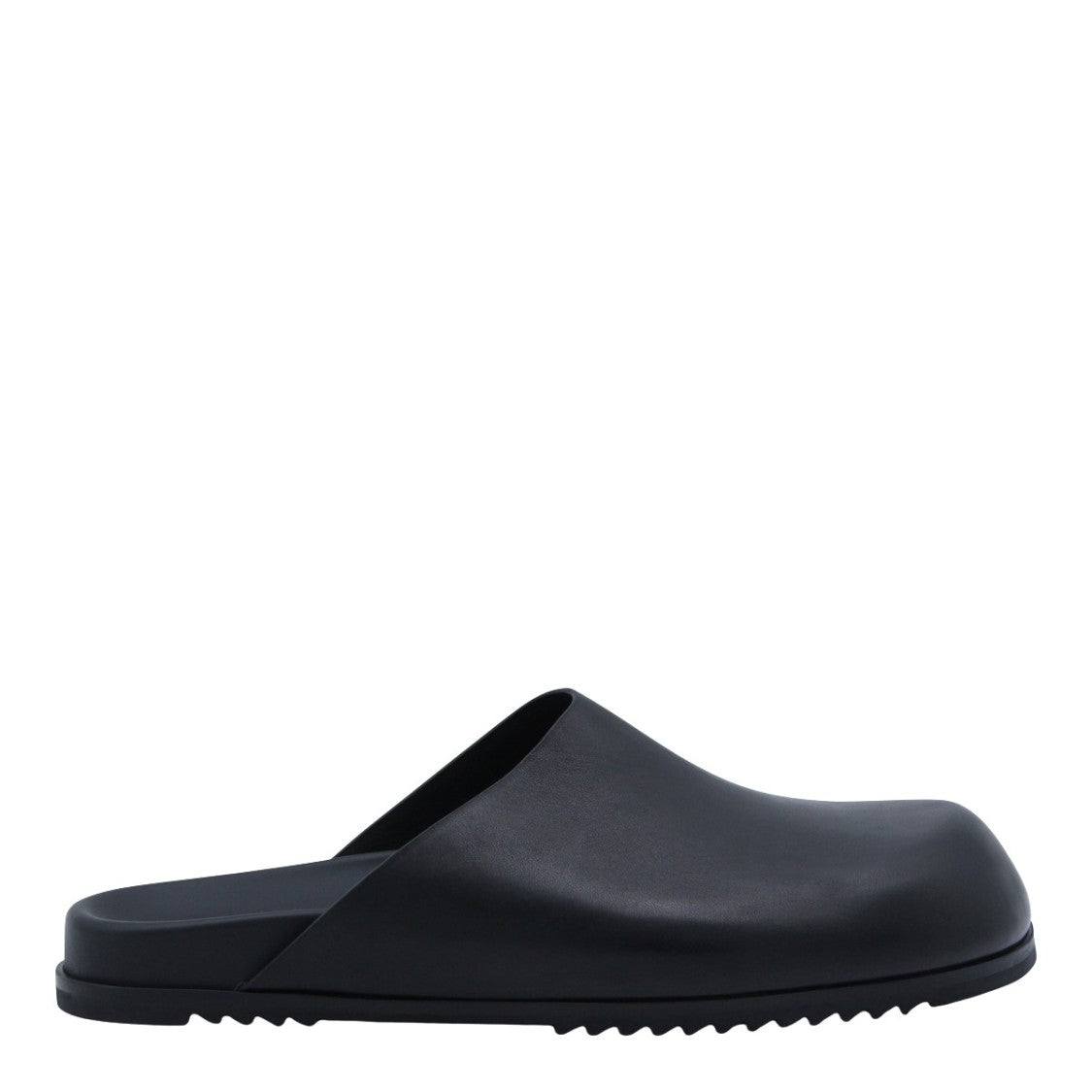 Rick Owens Black Leather Slip-On Sandals