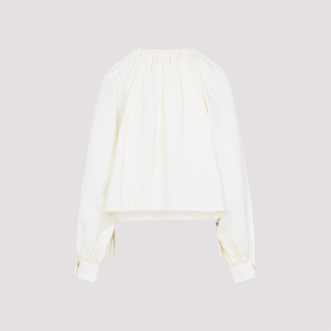 Co Long-Sleeved White Top With Adjustable Hem