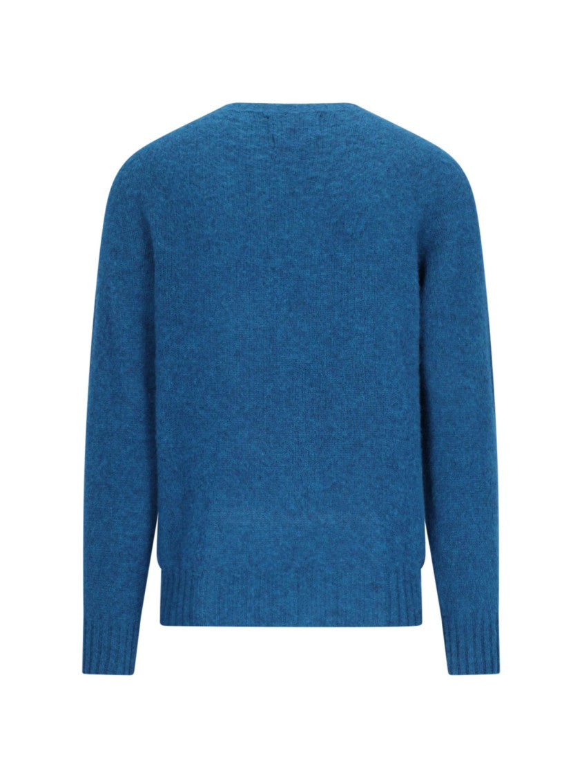 Howlin Crew Neck Sweater In Rich Blue Shetland Wool