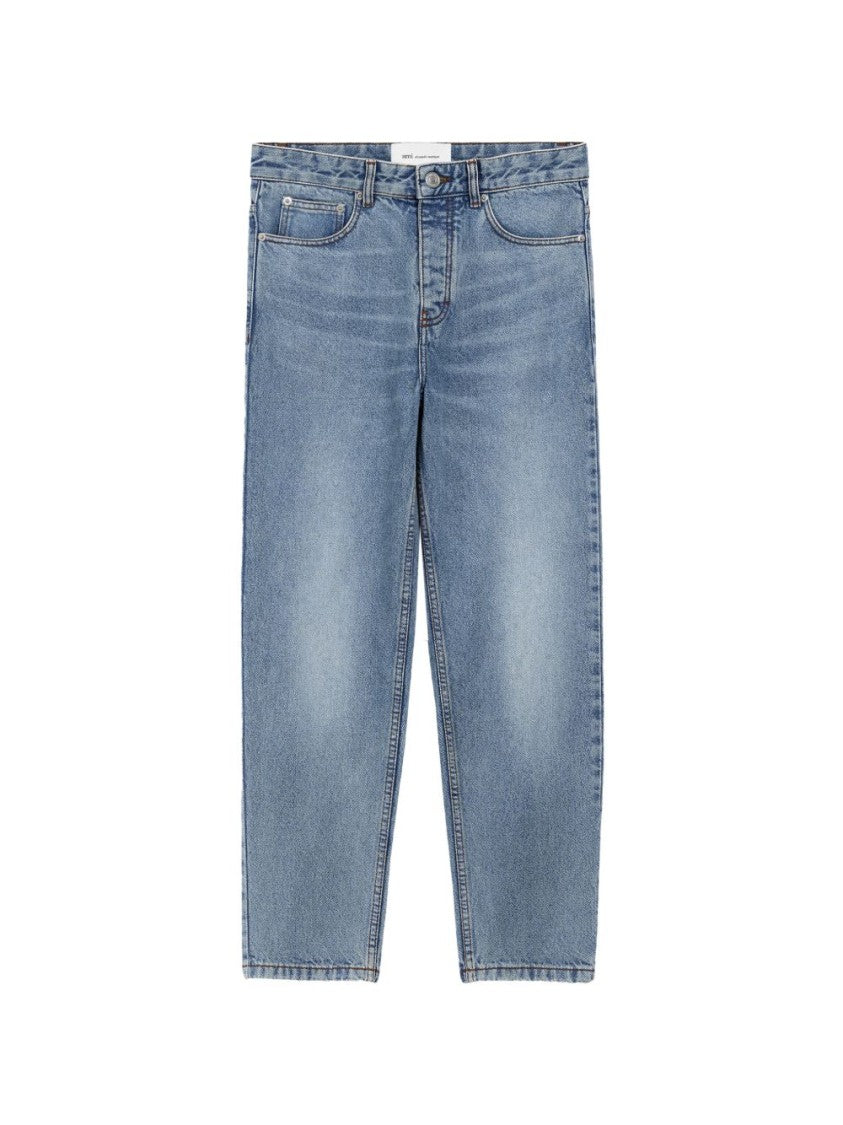 Ami Paris Classic Straight-Leg Jeans With Signature Monogram Motif