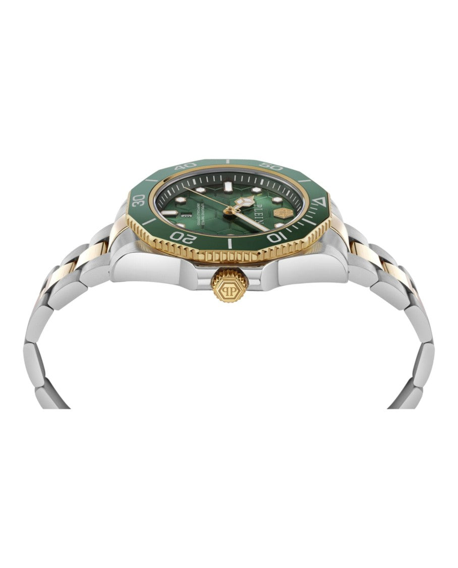 Philipp Plein Aquastorm Silicone Watch With Two-Tone Case And Guilloche Dial